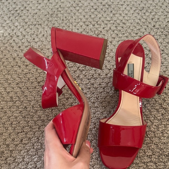 Prada Red Patent Leather Heels - Picture 3 of 3